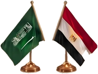Flags of Saudi Arabia and Egypt